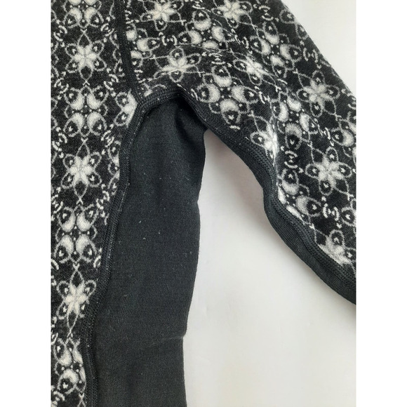 Naturwool Eizniz Women's Black Fair Isle Extra Fine Merino Wool Sweater Top S - Picture 10 of 13